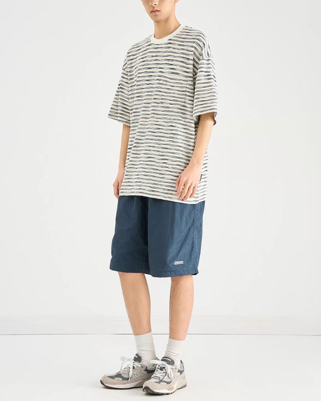 Faded Border Print T-shirt　ST186
