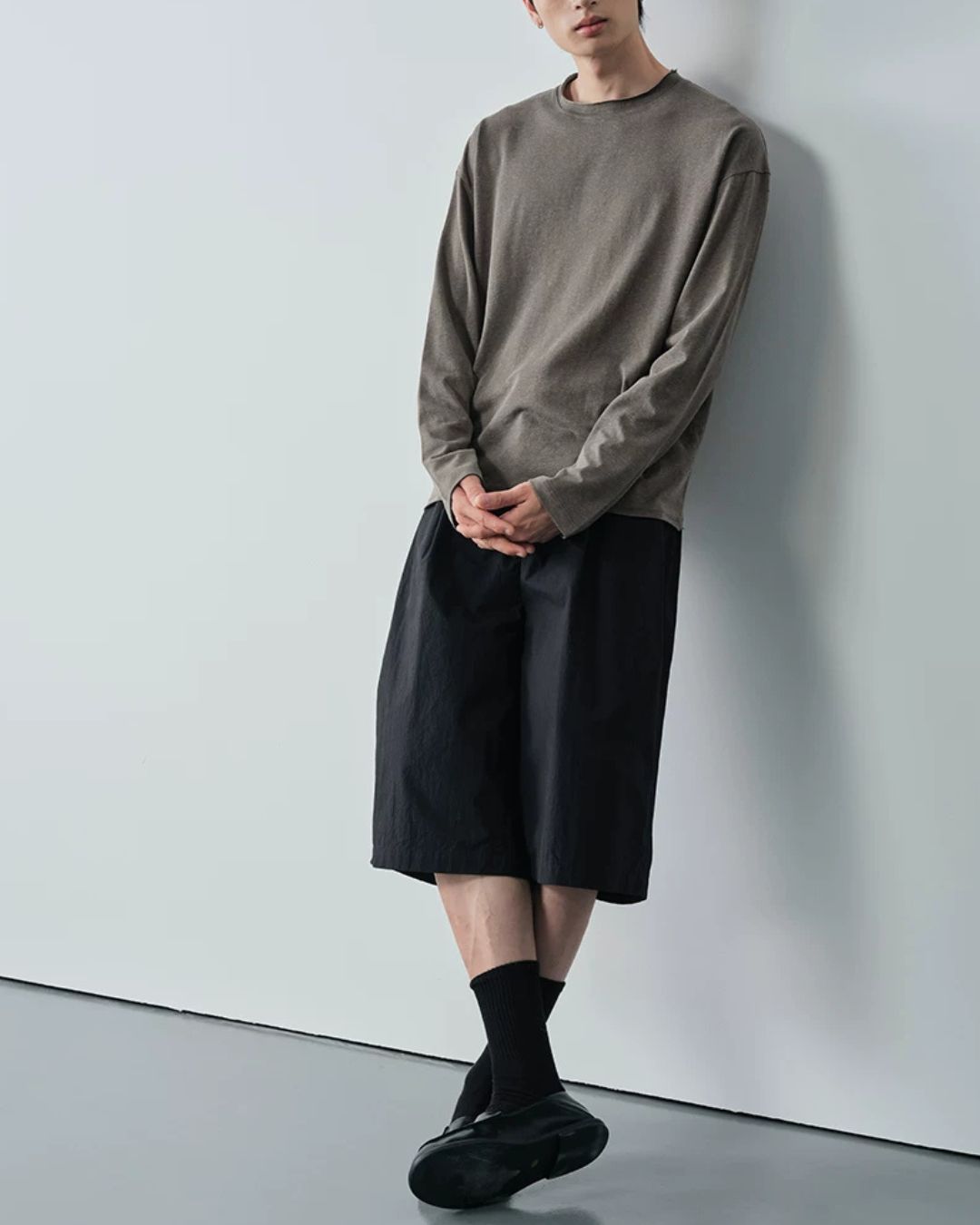 Cotton-Nylon Pleated Shorts　SP077