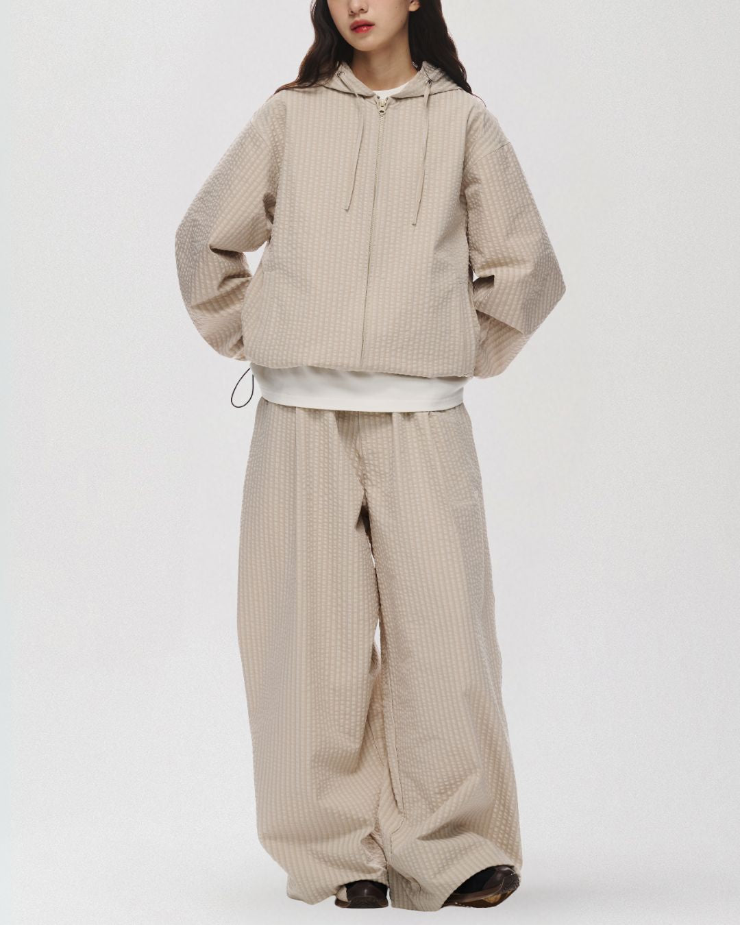 Tuck Wide Check Pants　WP083