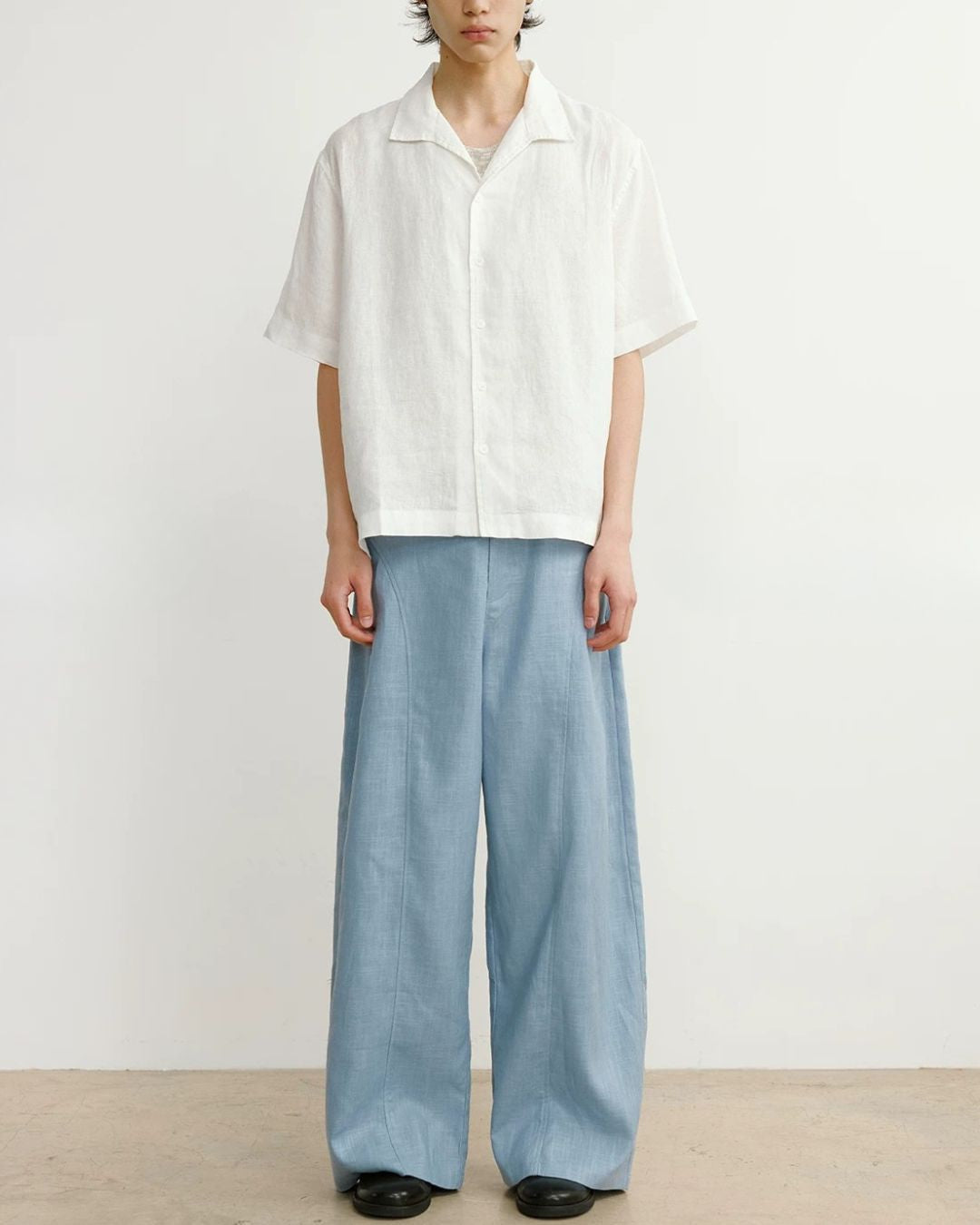Natural Linen Open-collar Shirt　SS089