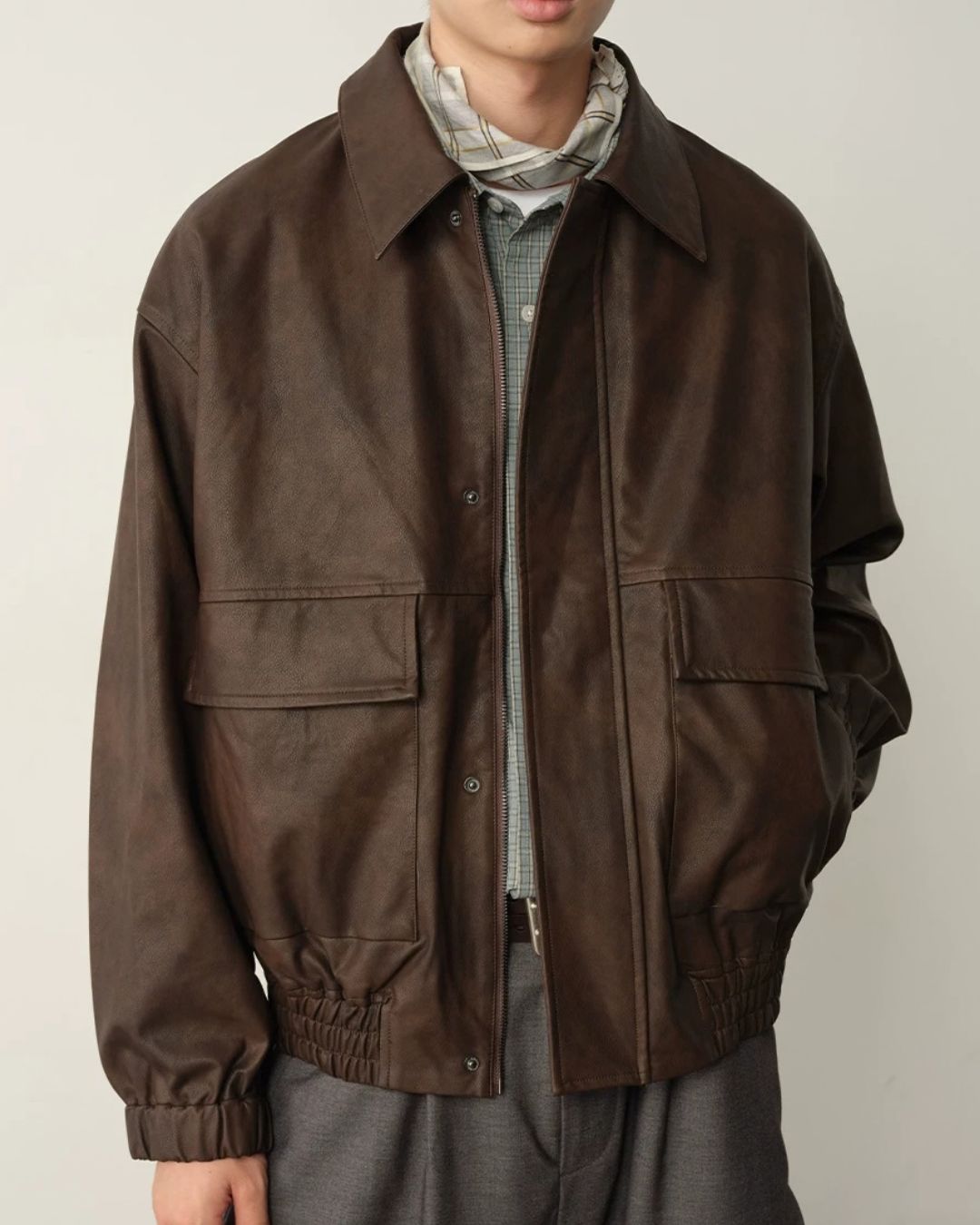Retro PU Leather Jacket　JK260