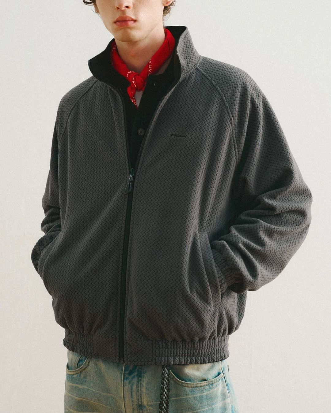 Reversible Stand Collar Jacket　JK257