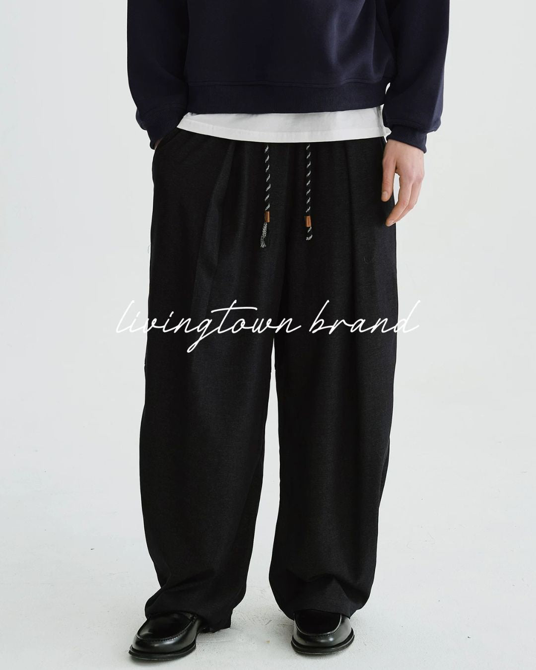 Drawstring Relaxed Tucked Pants　WP099