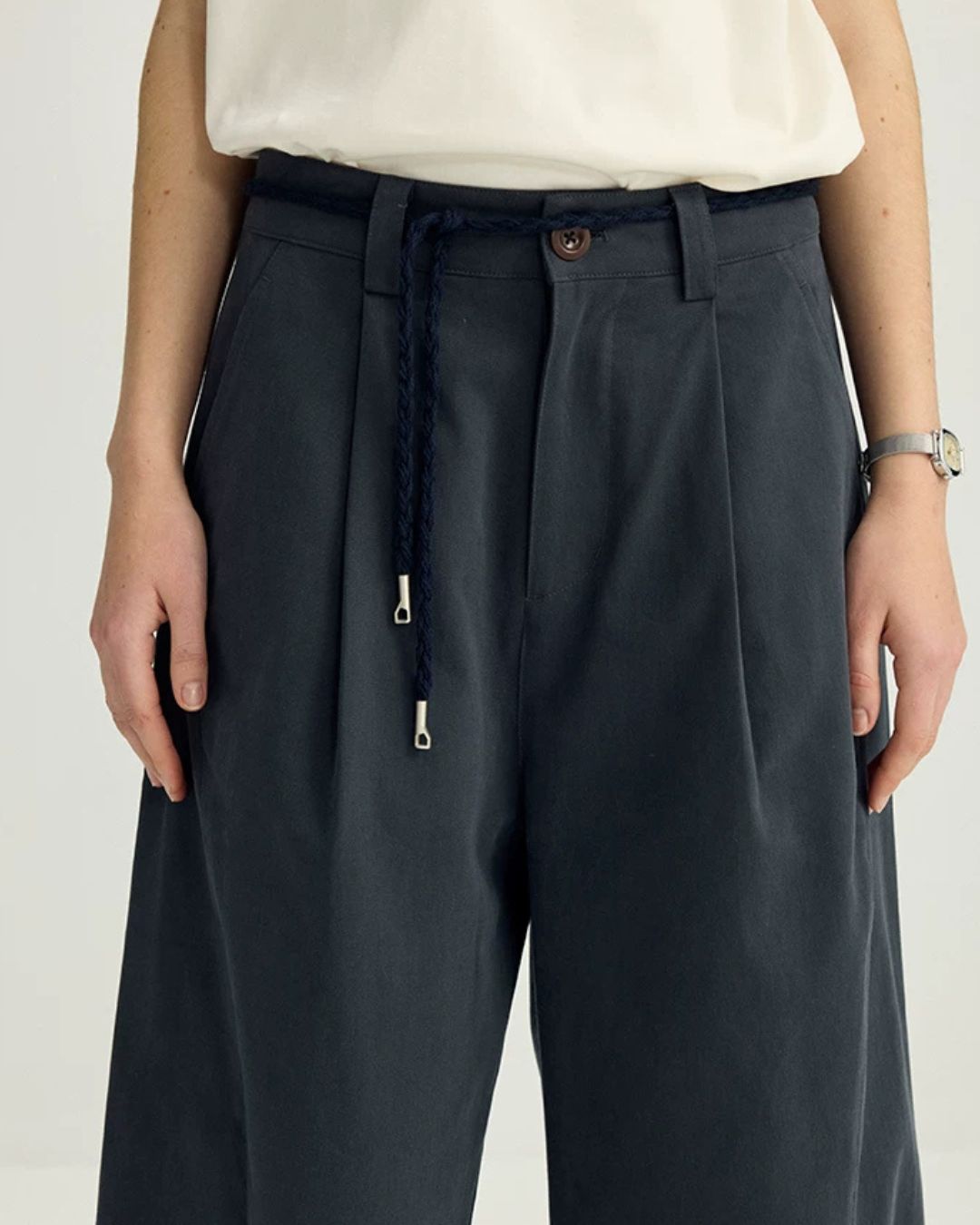 Washed Cotton Side-tuck Pants　WP100