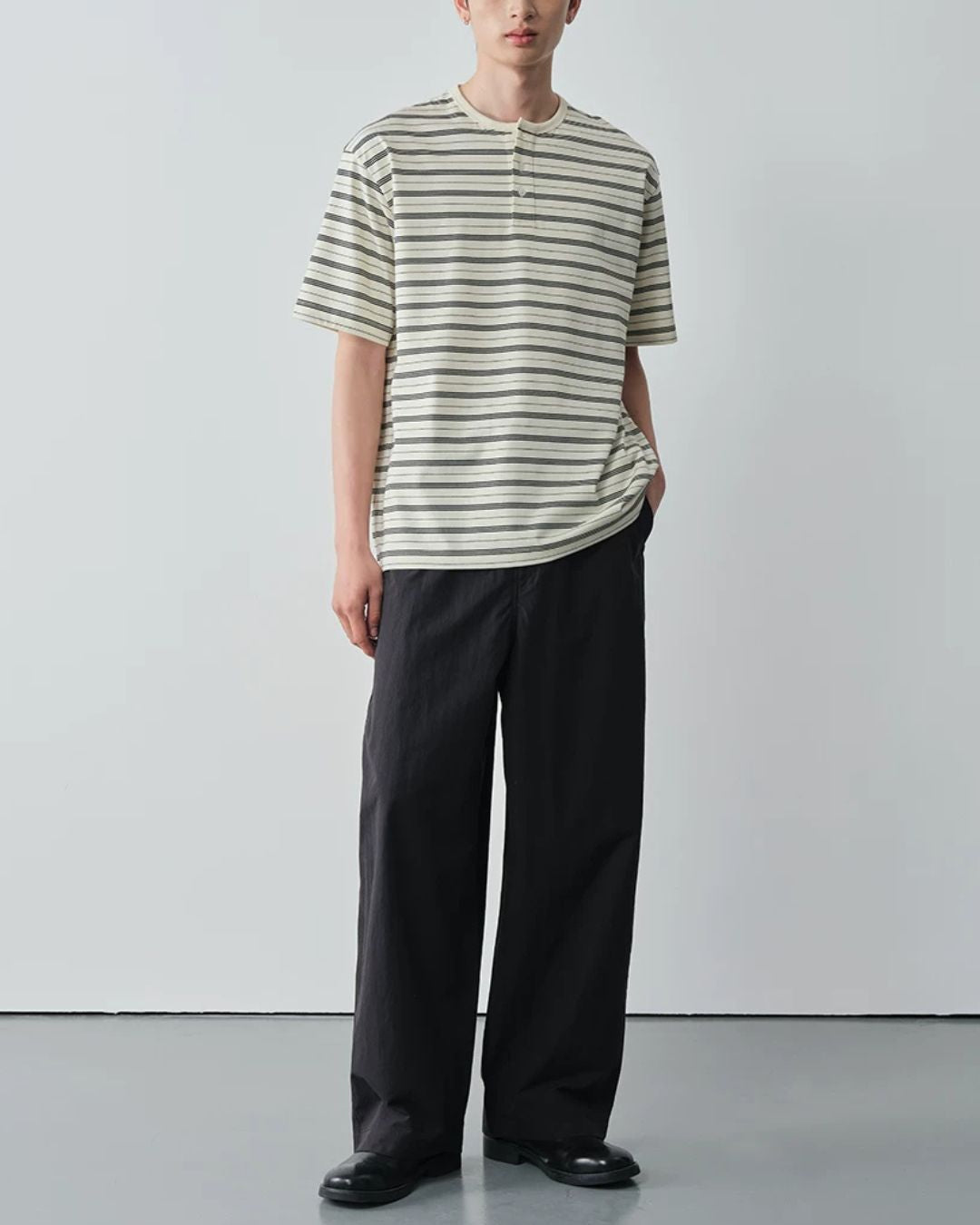 Border Henley T-Shirt　ST208