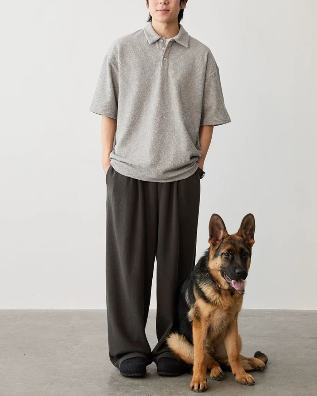Comfortable Waffle Polo Shirt　SS087