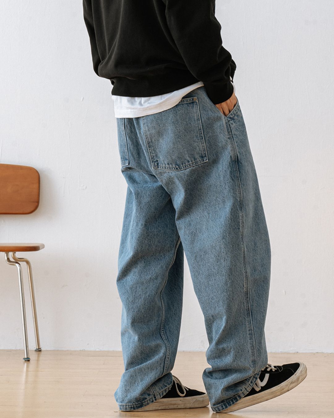 Washed Wide Denim Pants　DP033