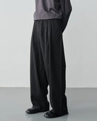 Wool Blend Tuck Wide Pants　WP119