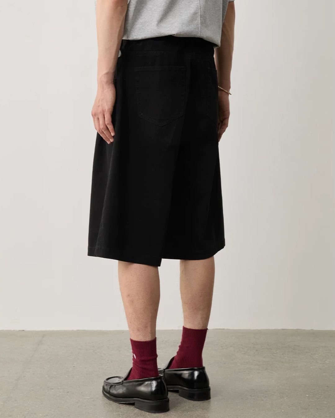 Pleated Cotton Shorts　SP070