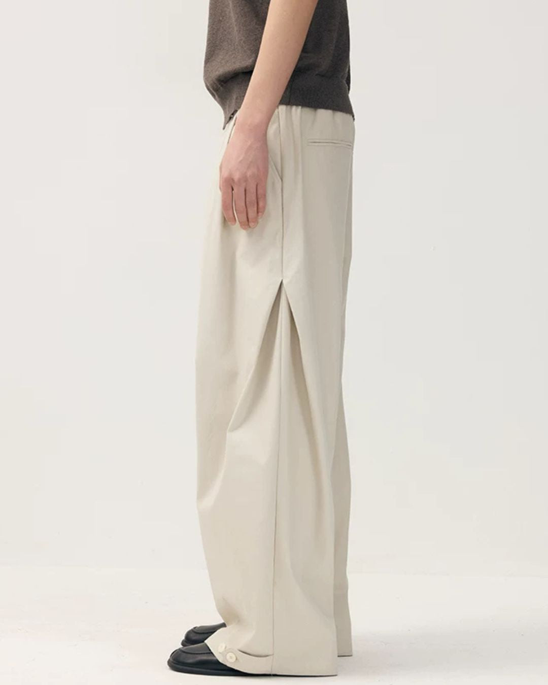 Hem Button Side Pleated Pants　WP104