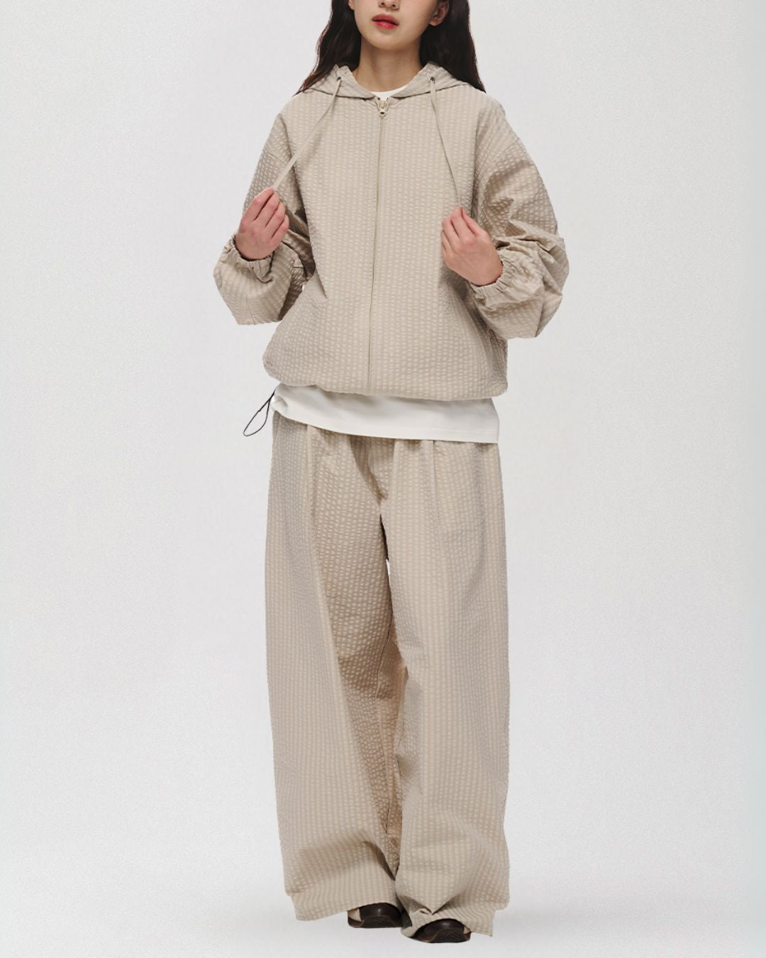 Tuck Wide Check Pants　WP083