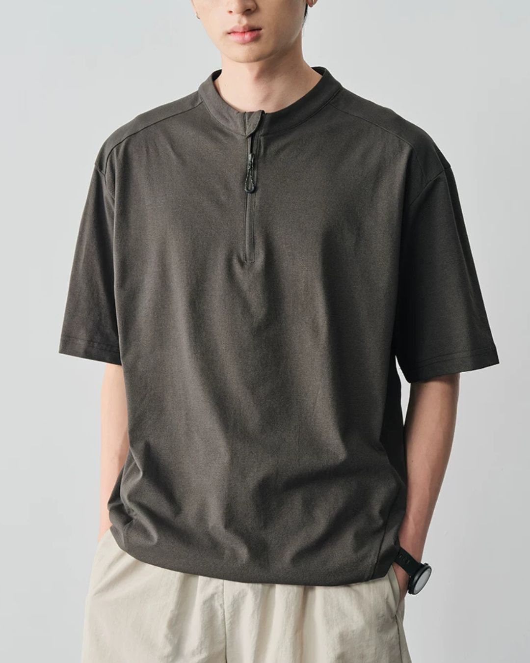 Half-zip Drawstring Pullover　ST202