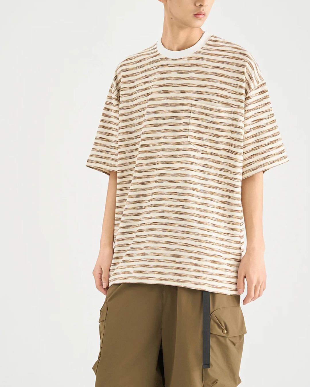 Faded Border Print T-shirt　ST186