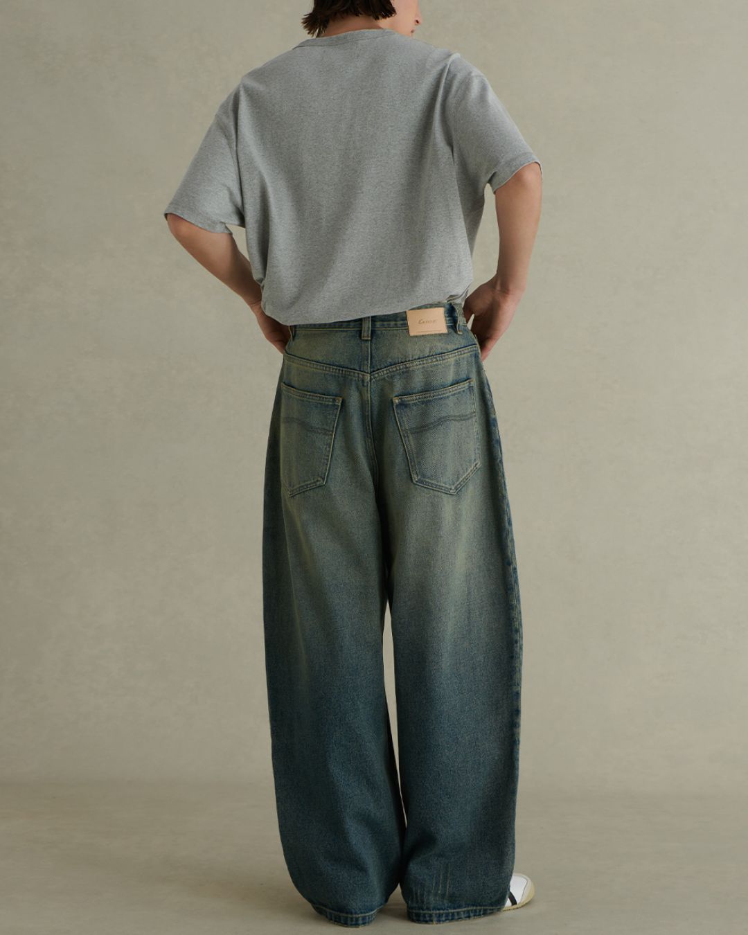 Washed Wide Denim Pants　DP047