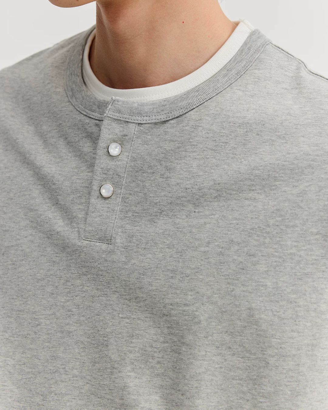 Relaxed Dry Henley Neck T-Shirt　ST222