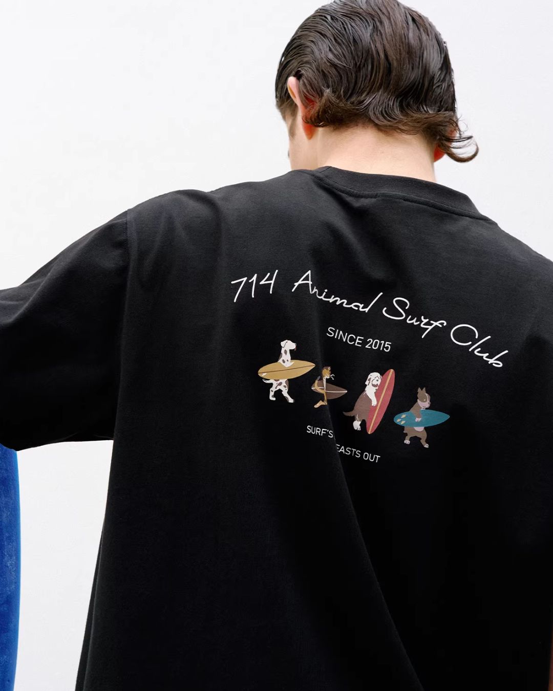 Animal Surfing Print T-shirt　ST173