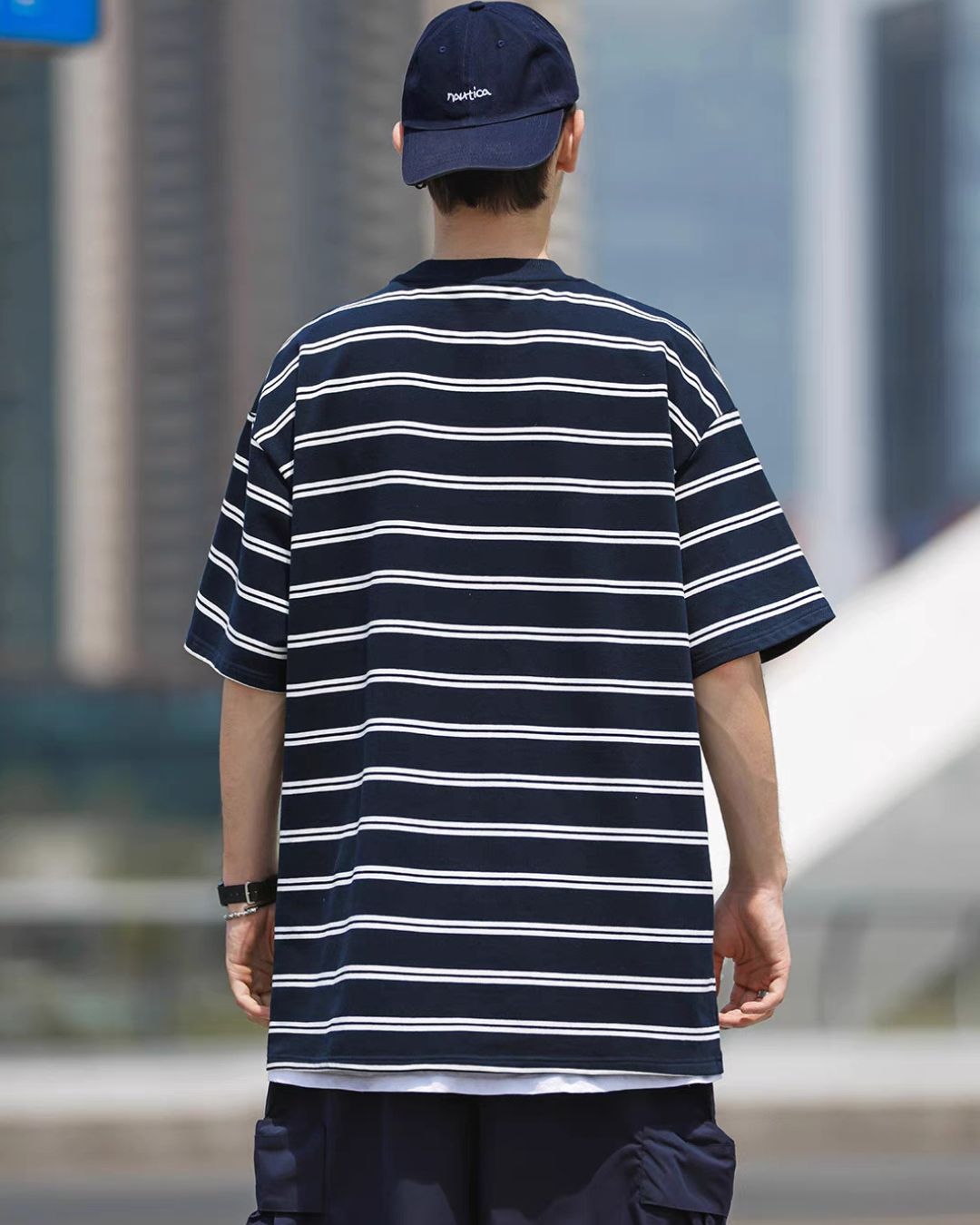 Pocket Border Navy T-shirt　ST125