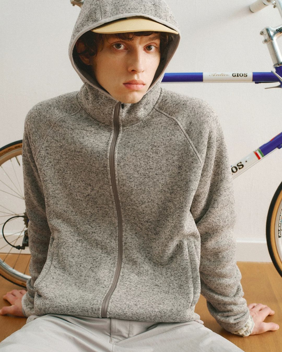 Heathered Fleece Zip Hoodie　HD086