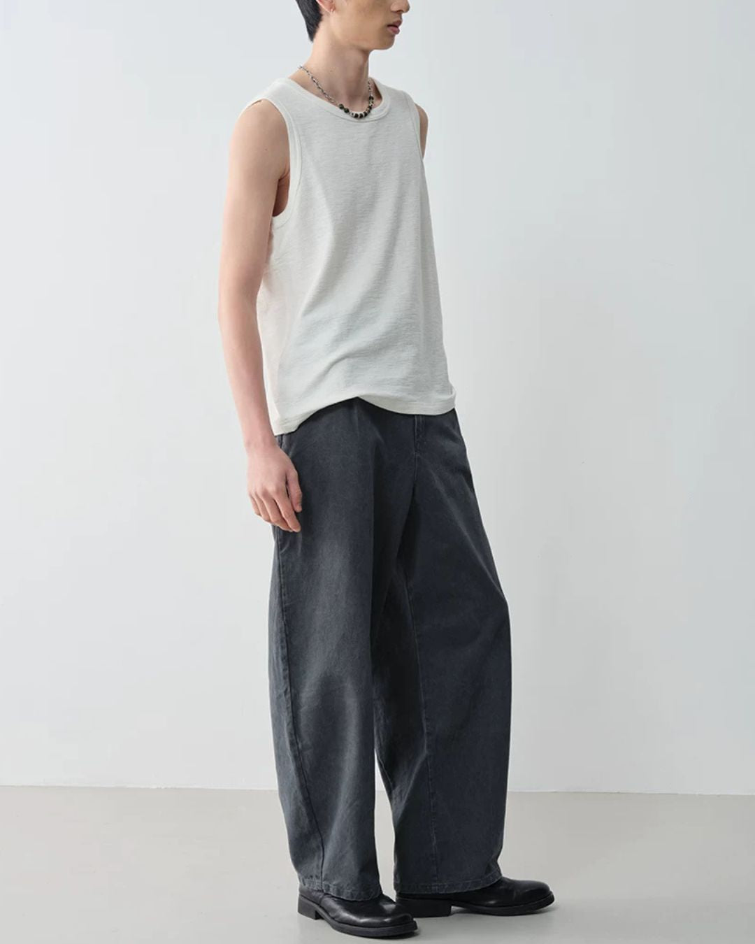 Pleated Cotton Wide Pants　WP102