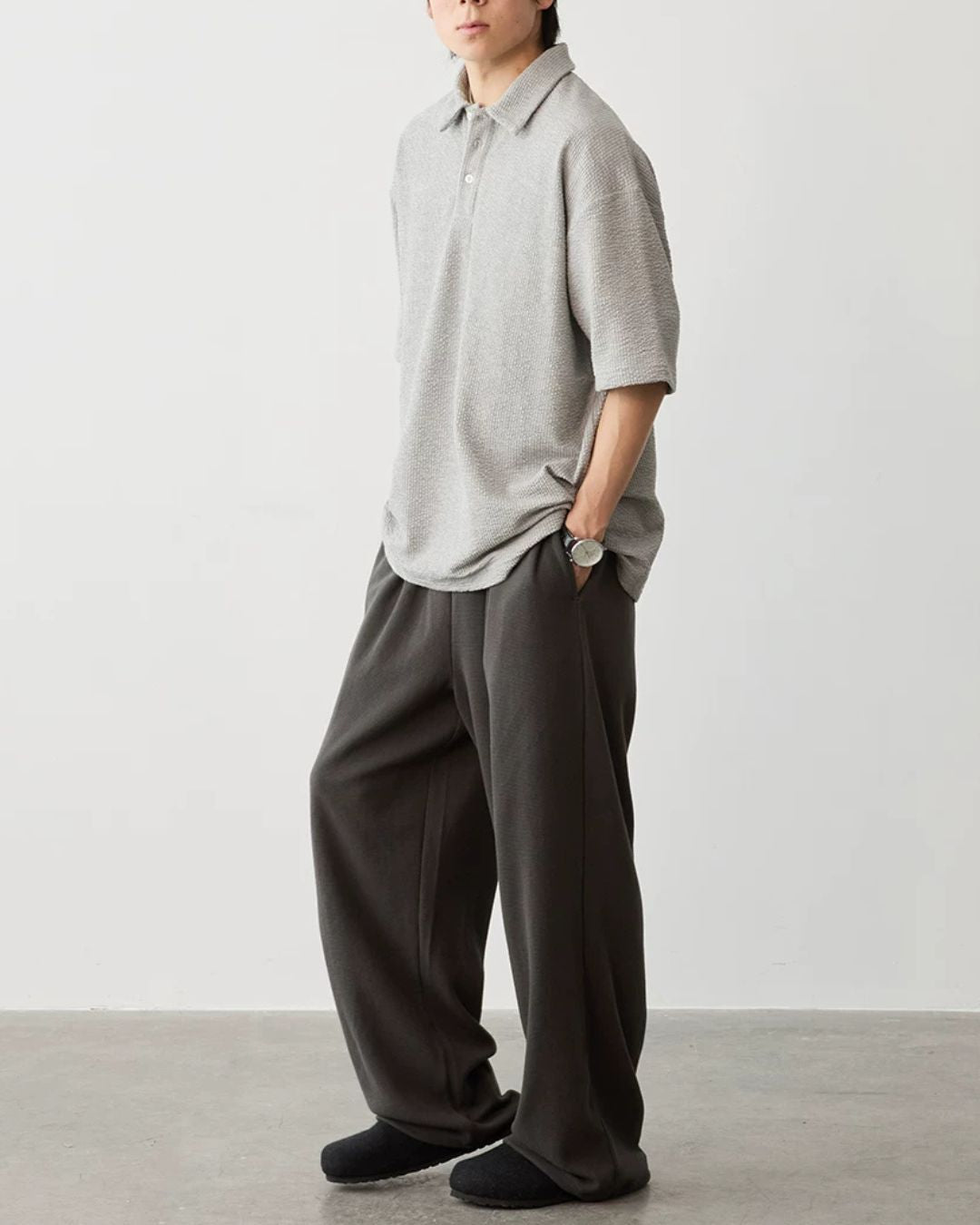 Comfortable Waffle Polo Shirt　SS087