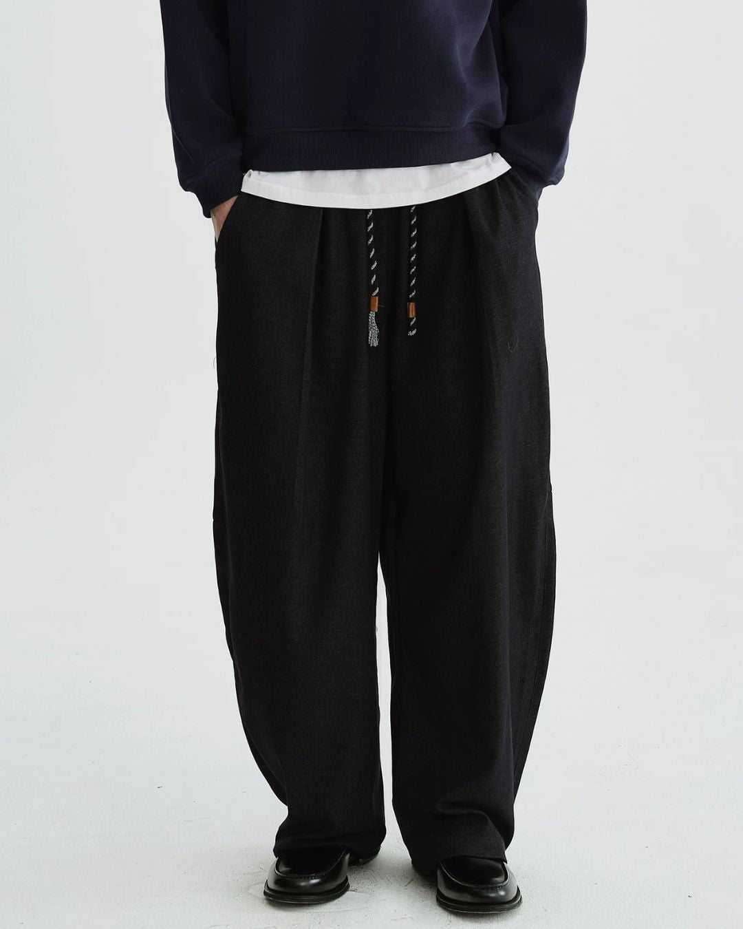 Drawstring Relaxed Tucked Pants　WP099