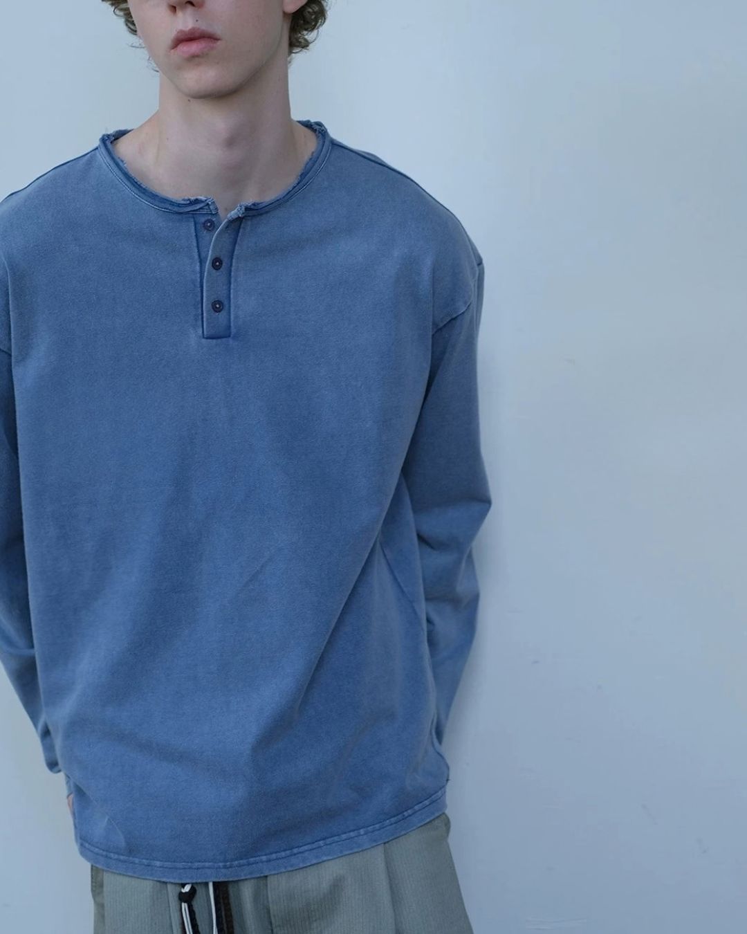 Washed Henley T-Shirt　LT093