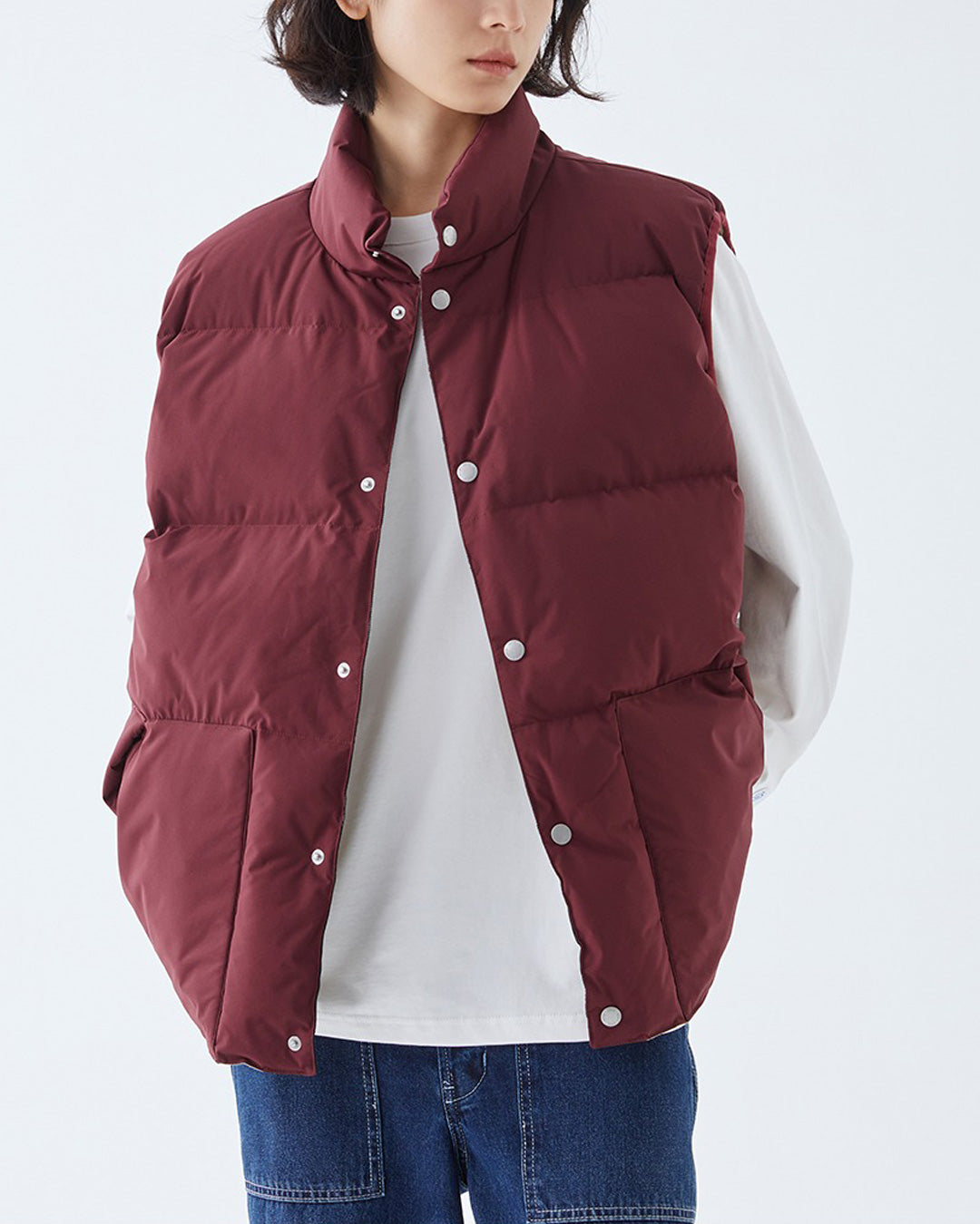 Stand Collar Down Vest　VT011