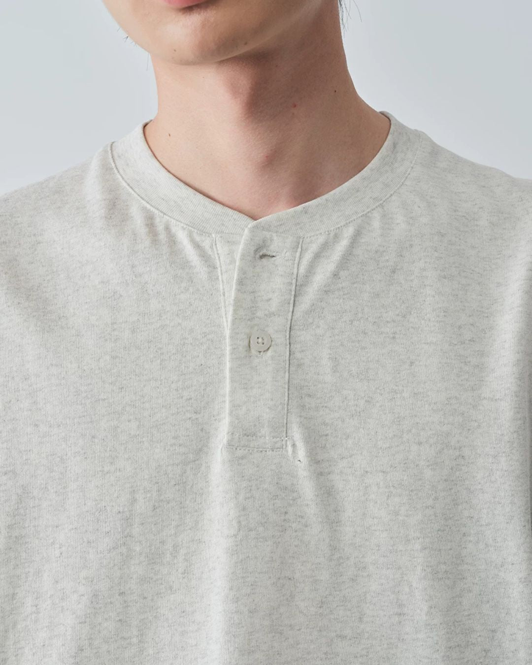 Cotton Henley Neck T-Shirt　ST206