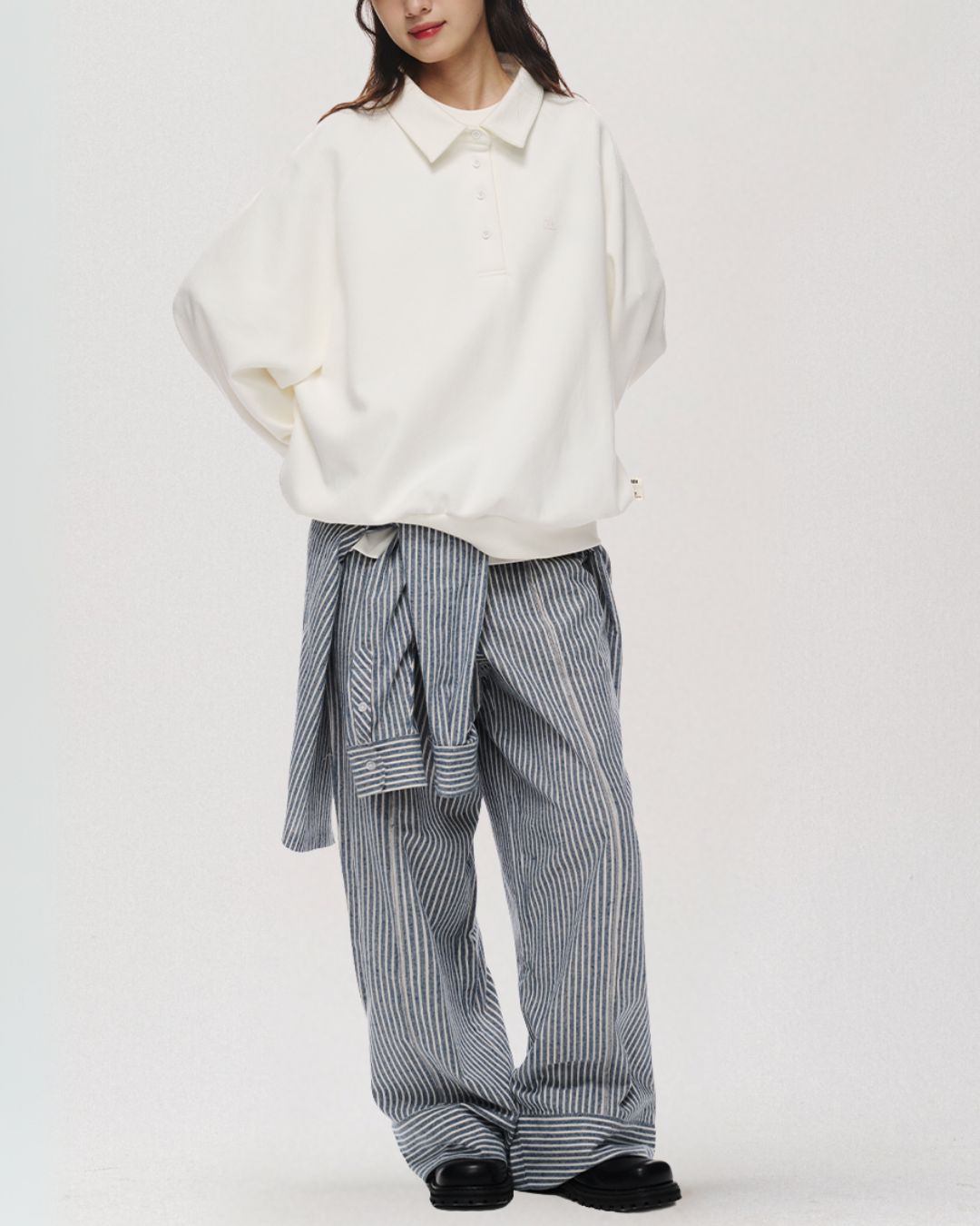 Relaxed Polo Sweatshirt　LS098