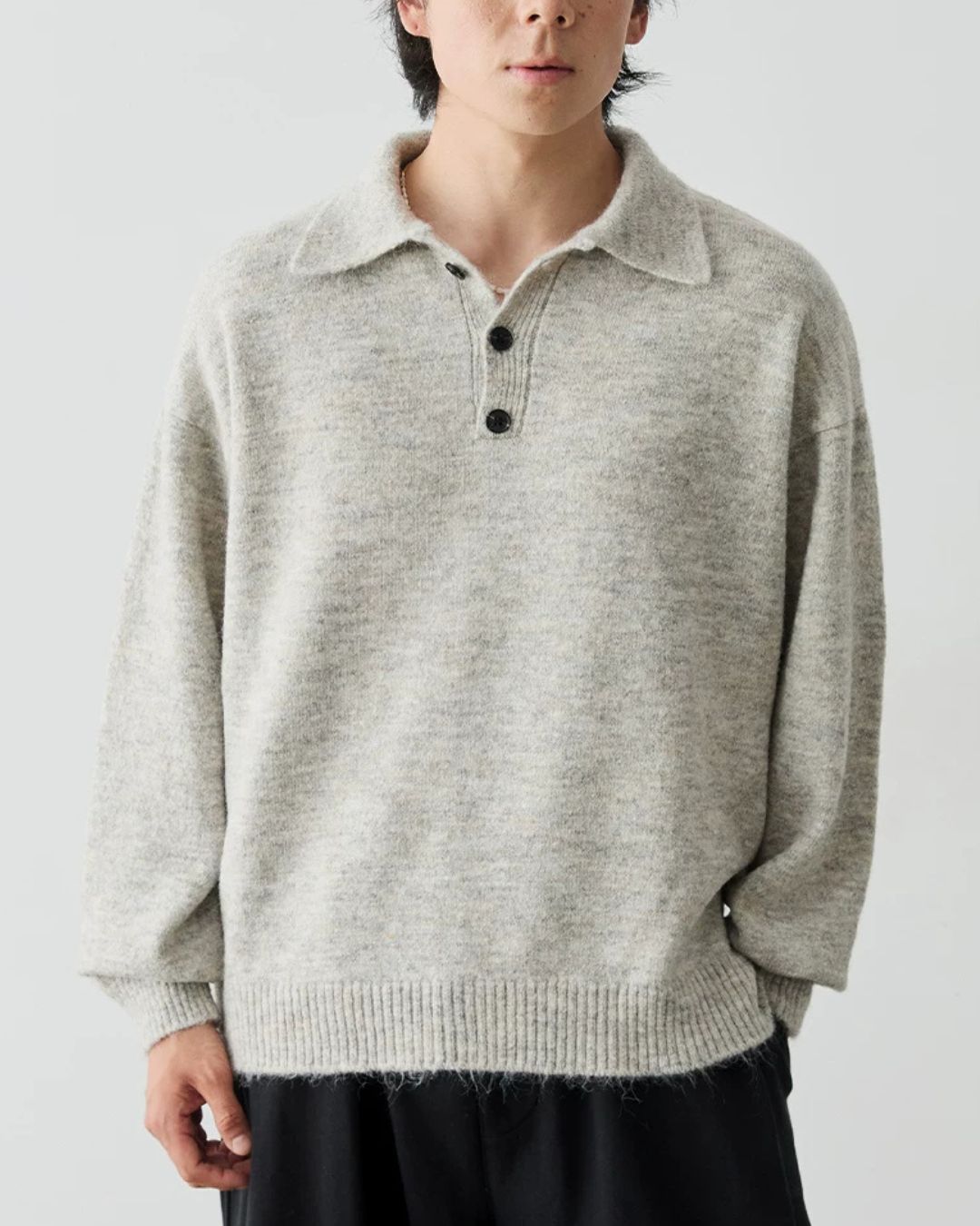 Alpaca Blend Polo Knit　KN058