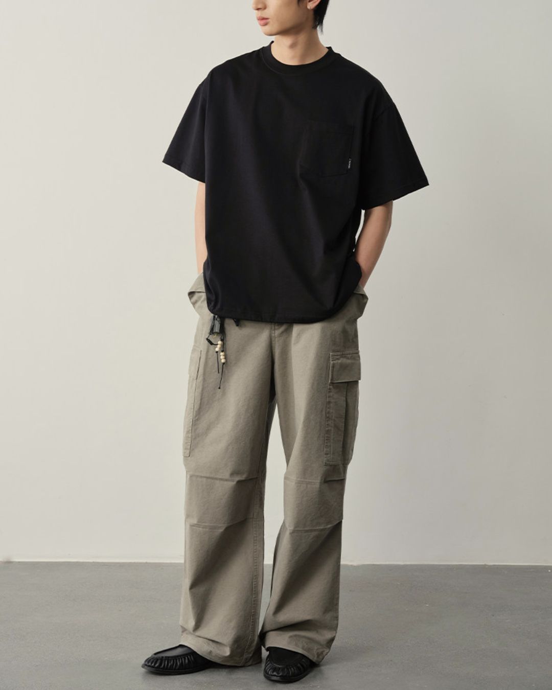 Pocket Drawstring Cool T-shirt　ST183