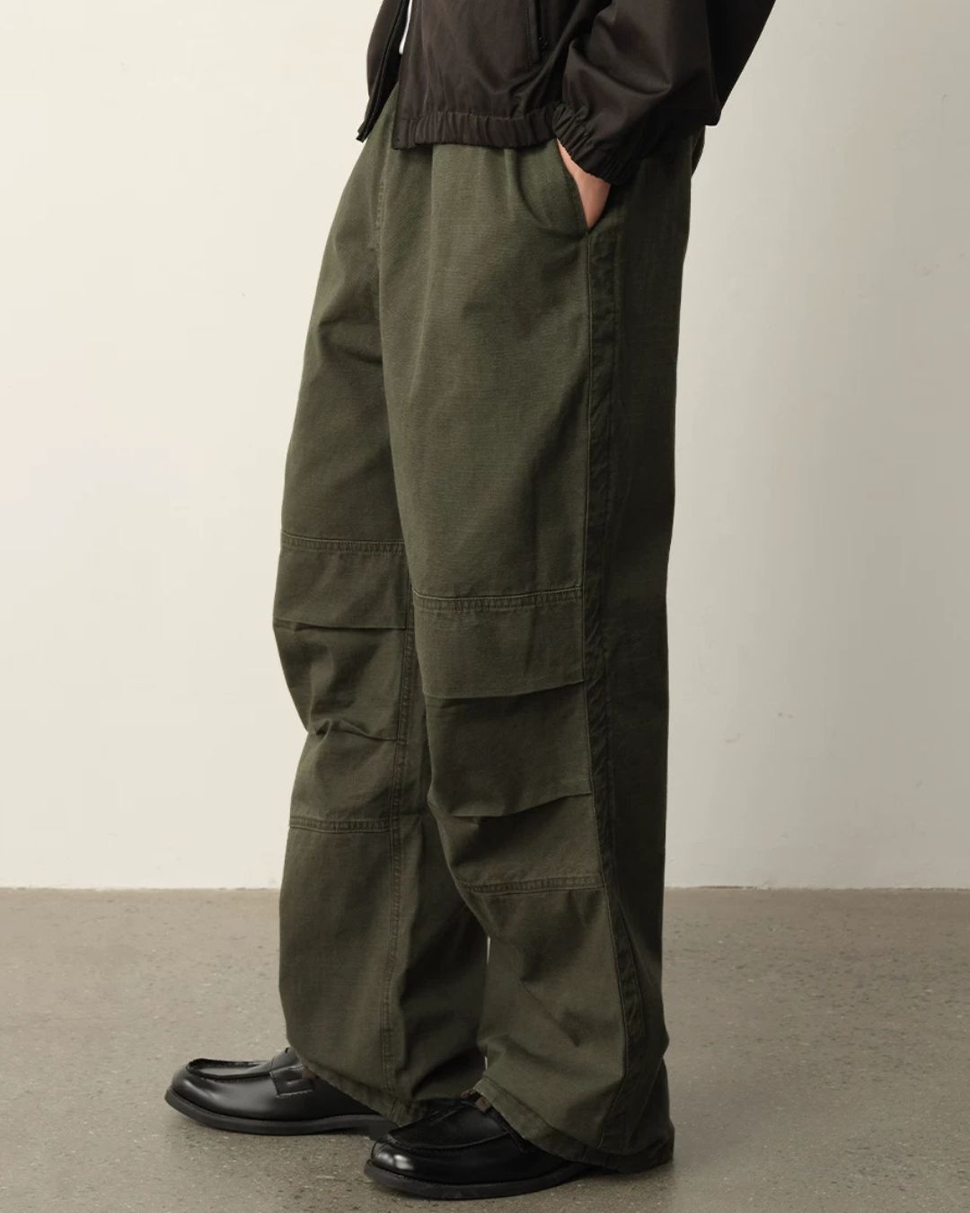 Washed Panel Wide Pants　WP126