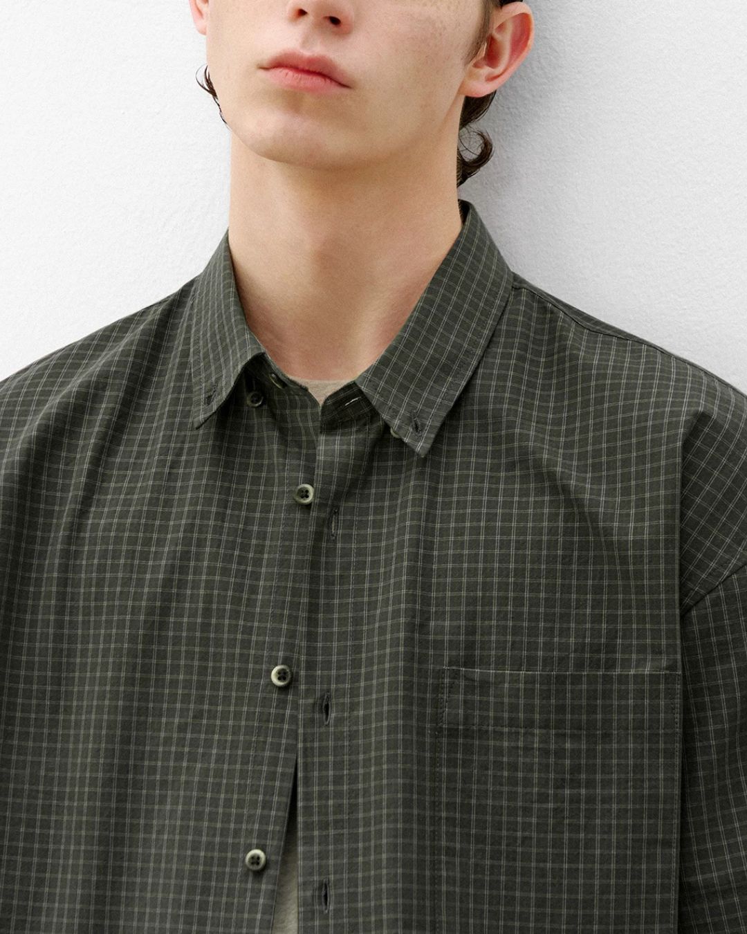 Sand-washed Plaid Shirt　SS094