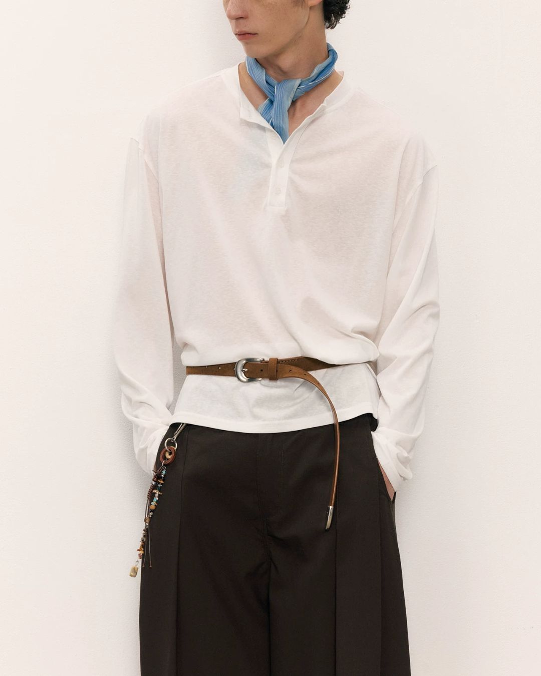 Relaxed Slub Henley T-Shirt　LT089