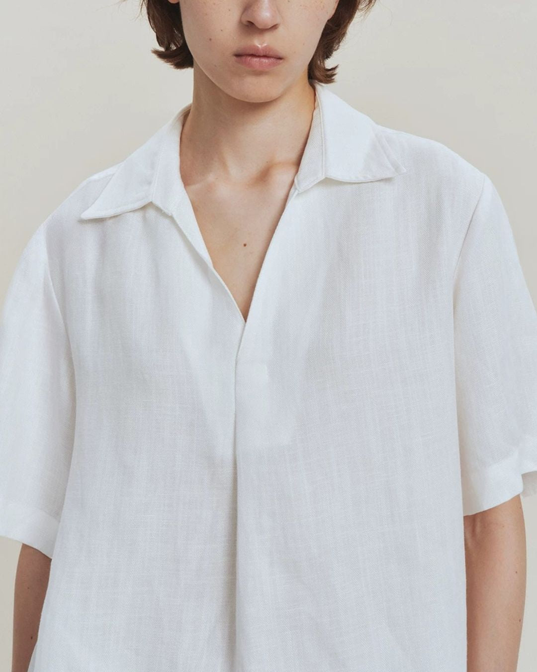 Linen Relaxed Skipper Shirt　SS095