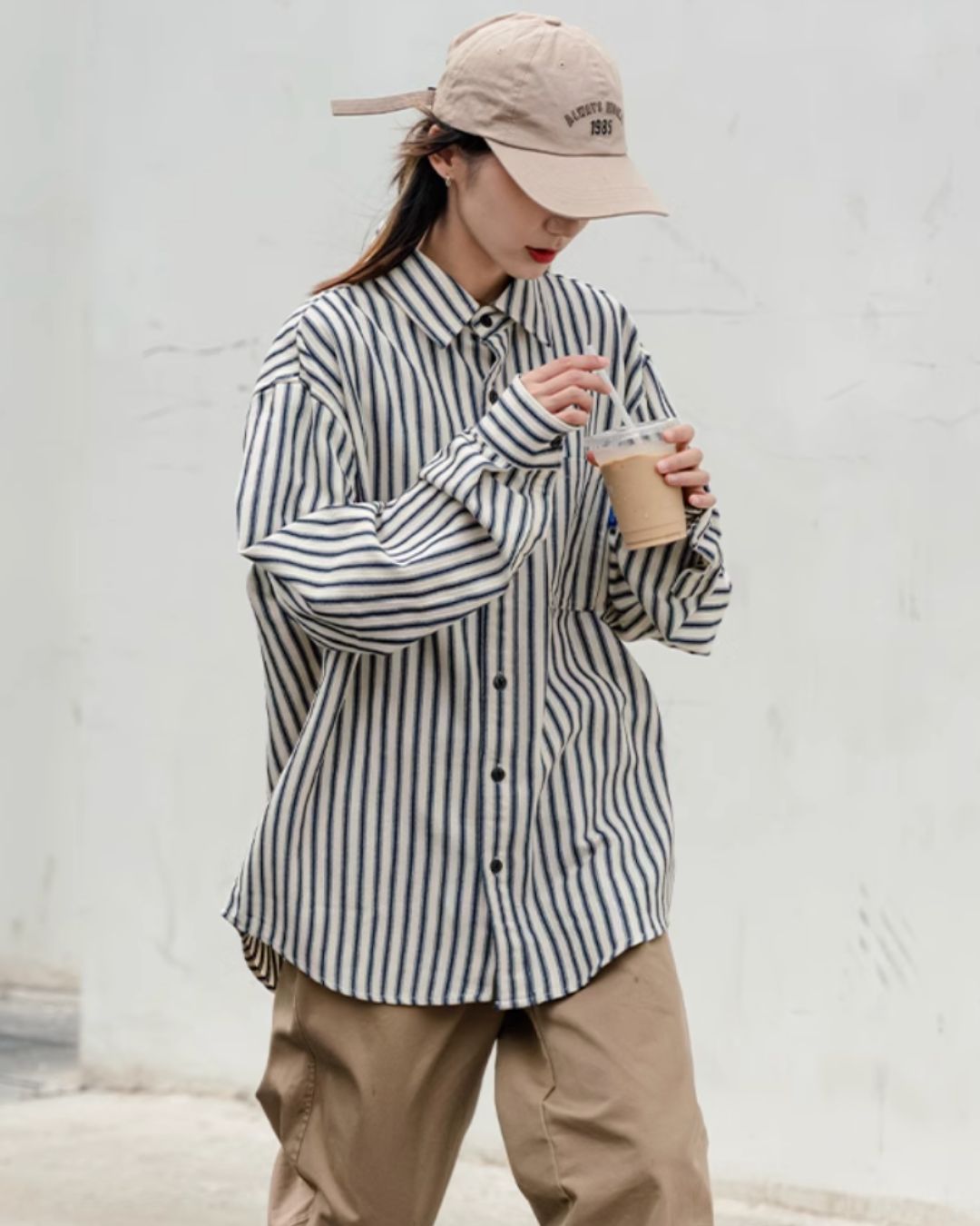 【一週間以内に発送】Stripe Loose shirt　LS001