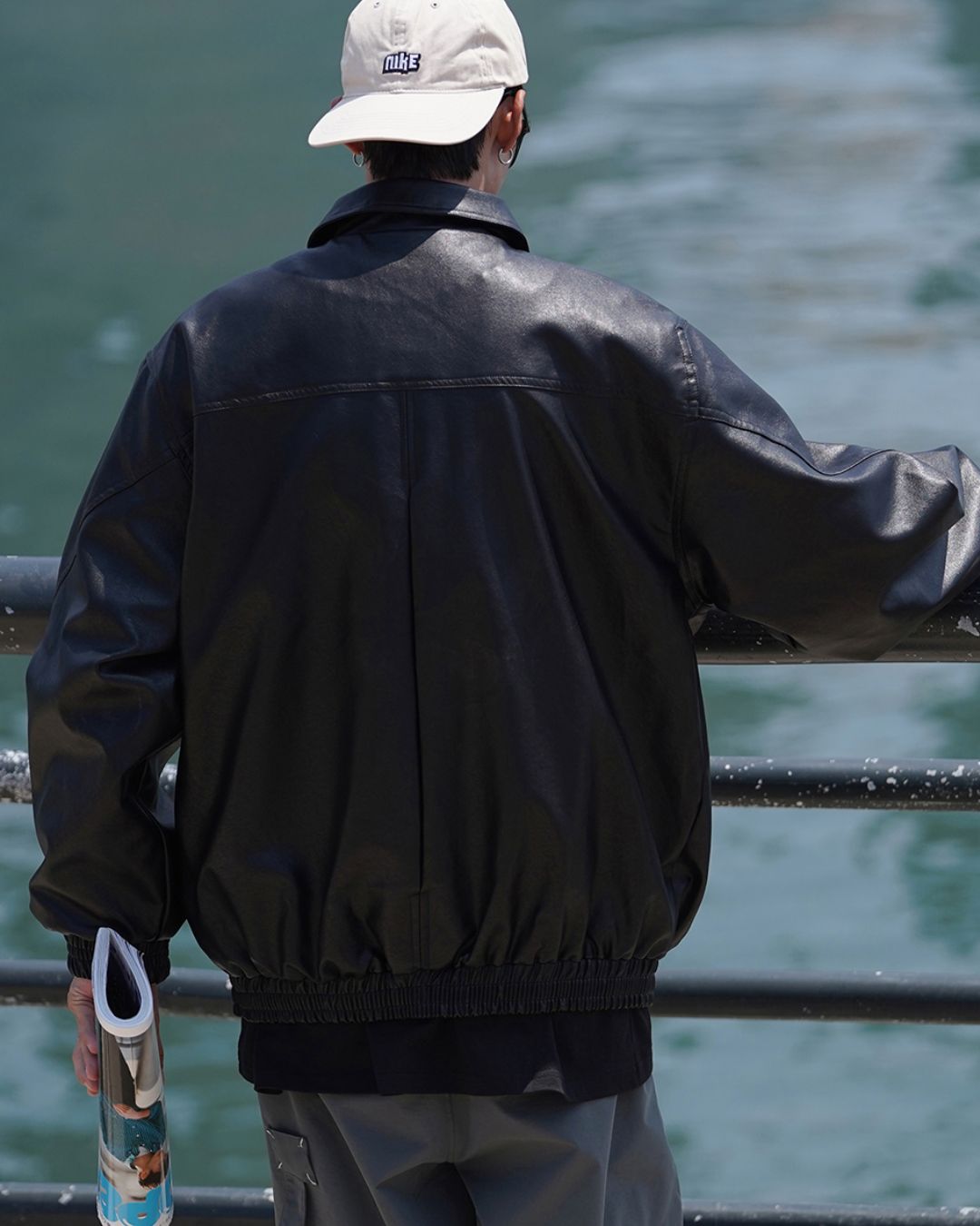 Oversize PU Leather Jacket　JK057