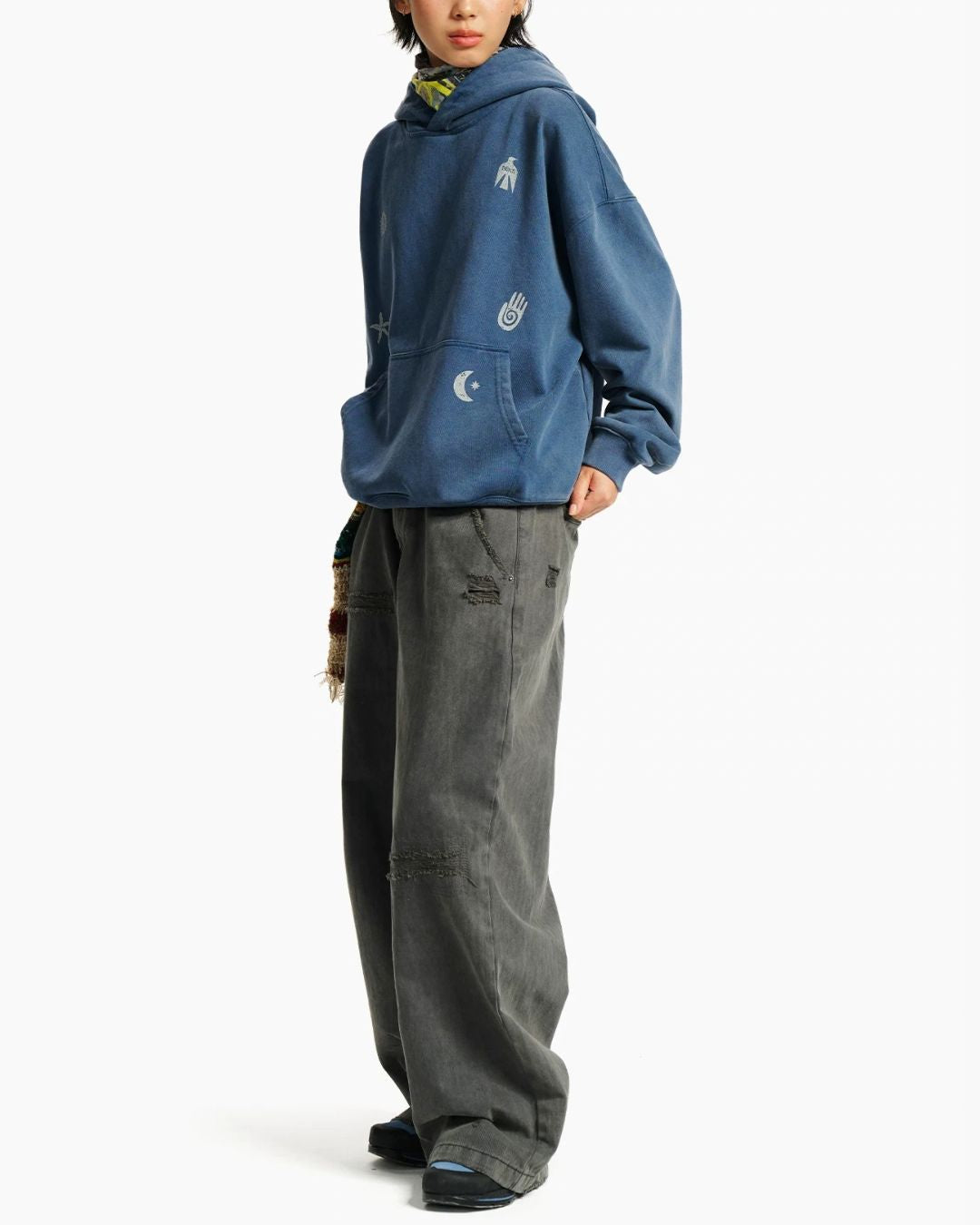 Washed Symbol Hoodie　HD083