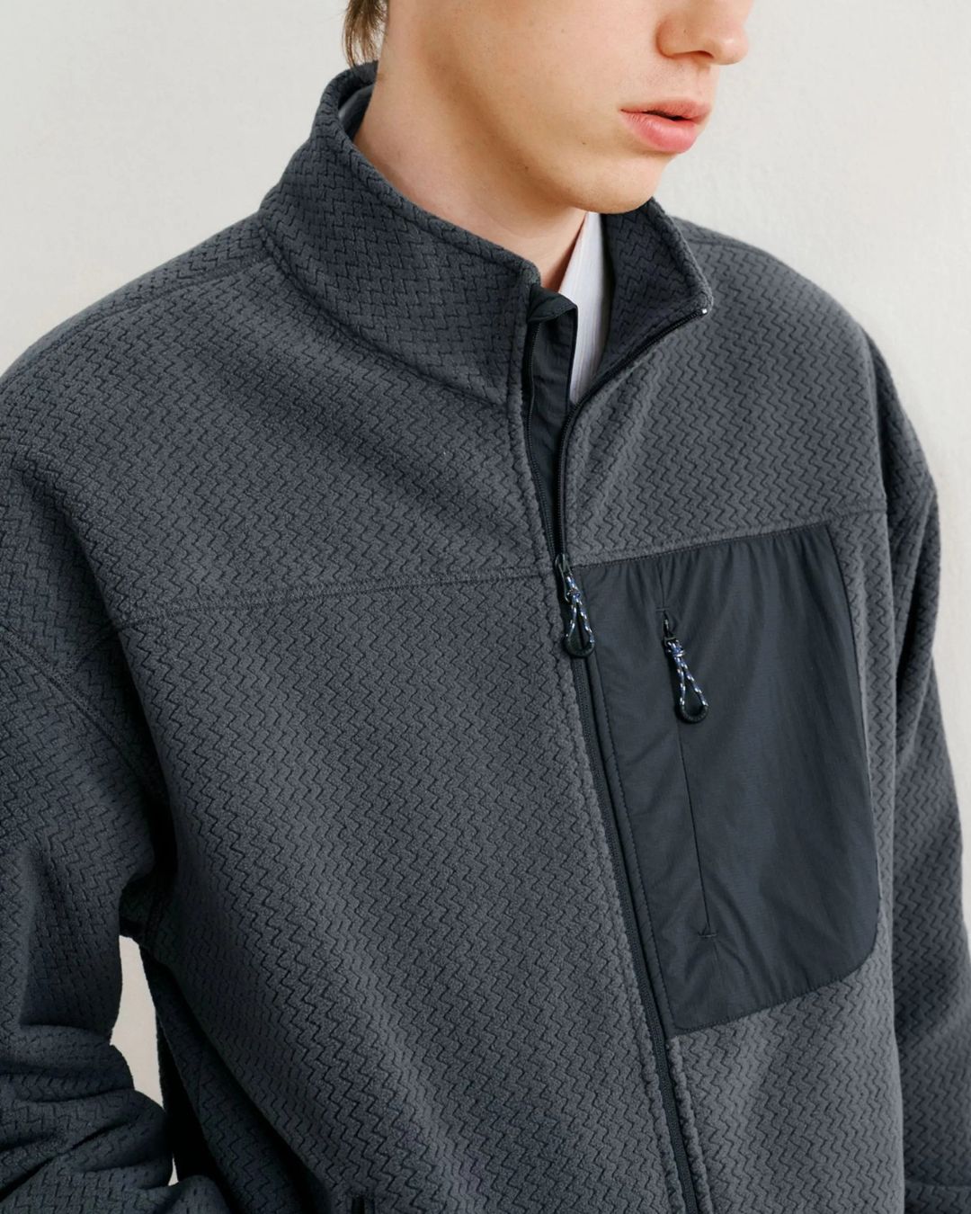 Wave Textured Fleece Jacket　JK266