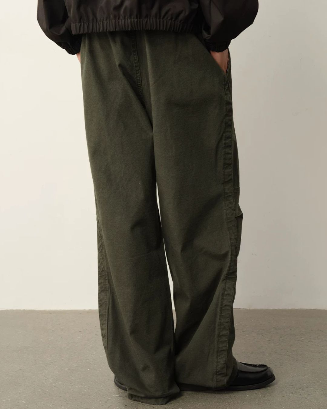 Washed Panel Wide Pants　WP126