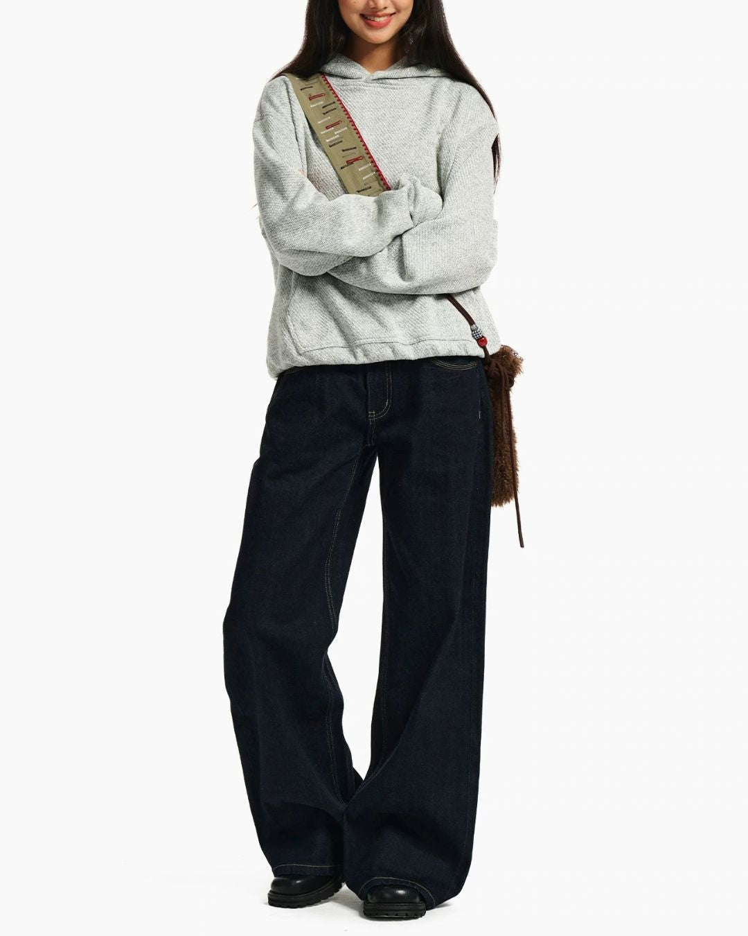 Textured Pullover Hoodie　HD084
