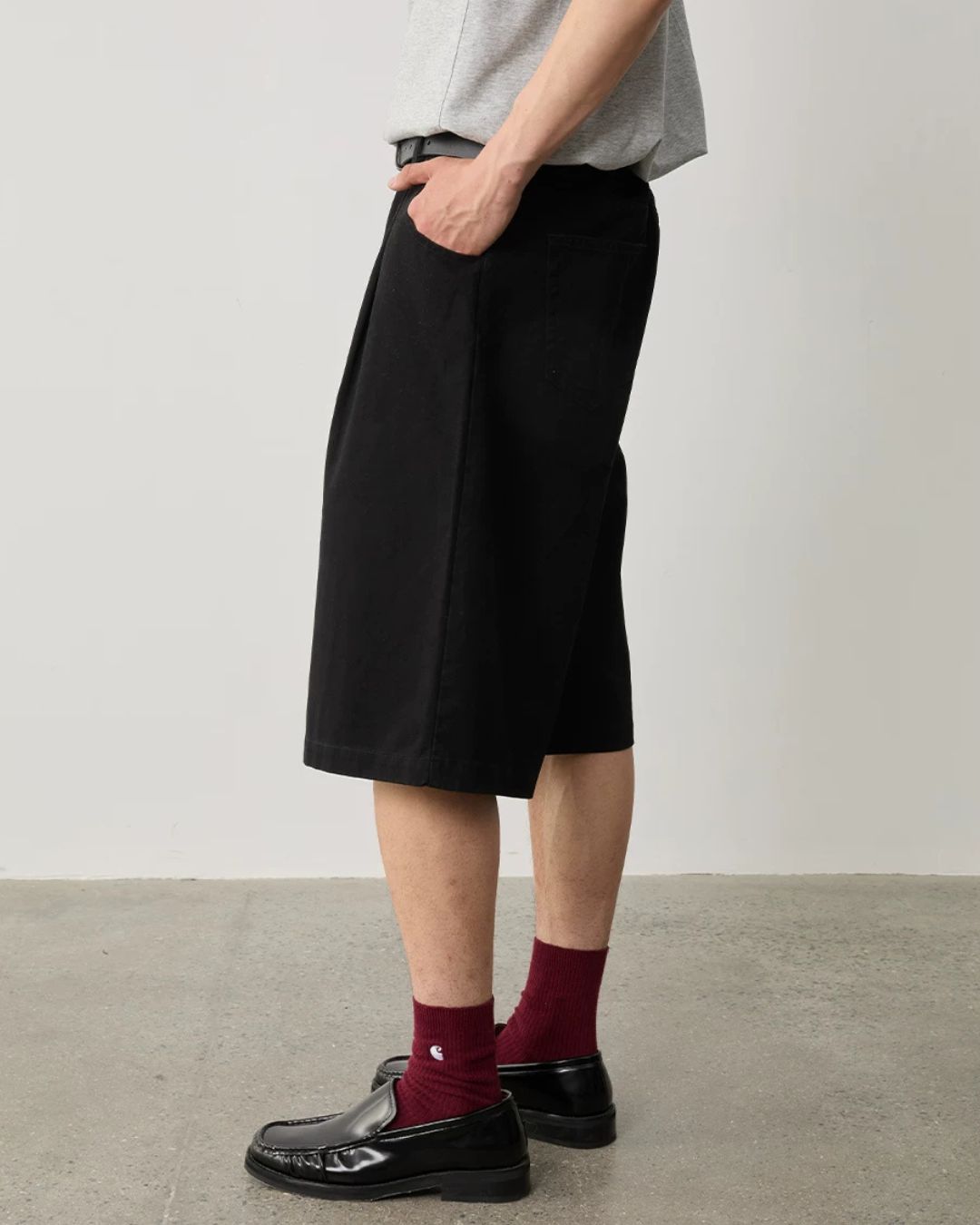 Pleated Cotton Shorts　SP070
