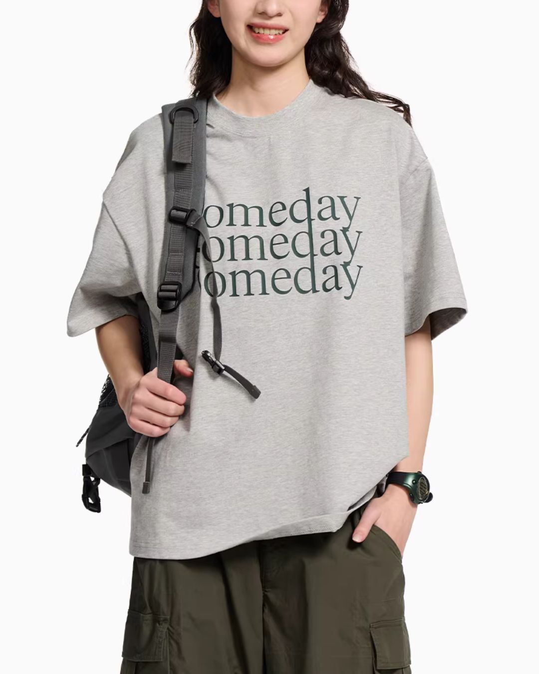 3-tier Logo Loose T-shirt　ST180