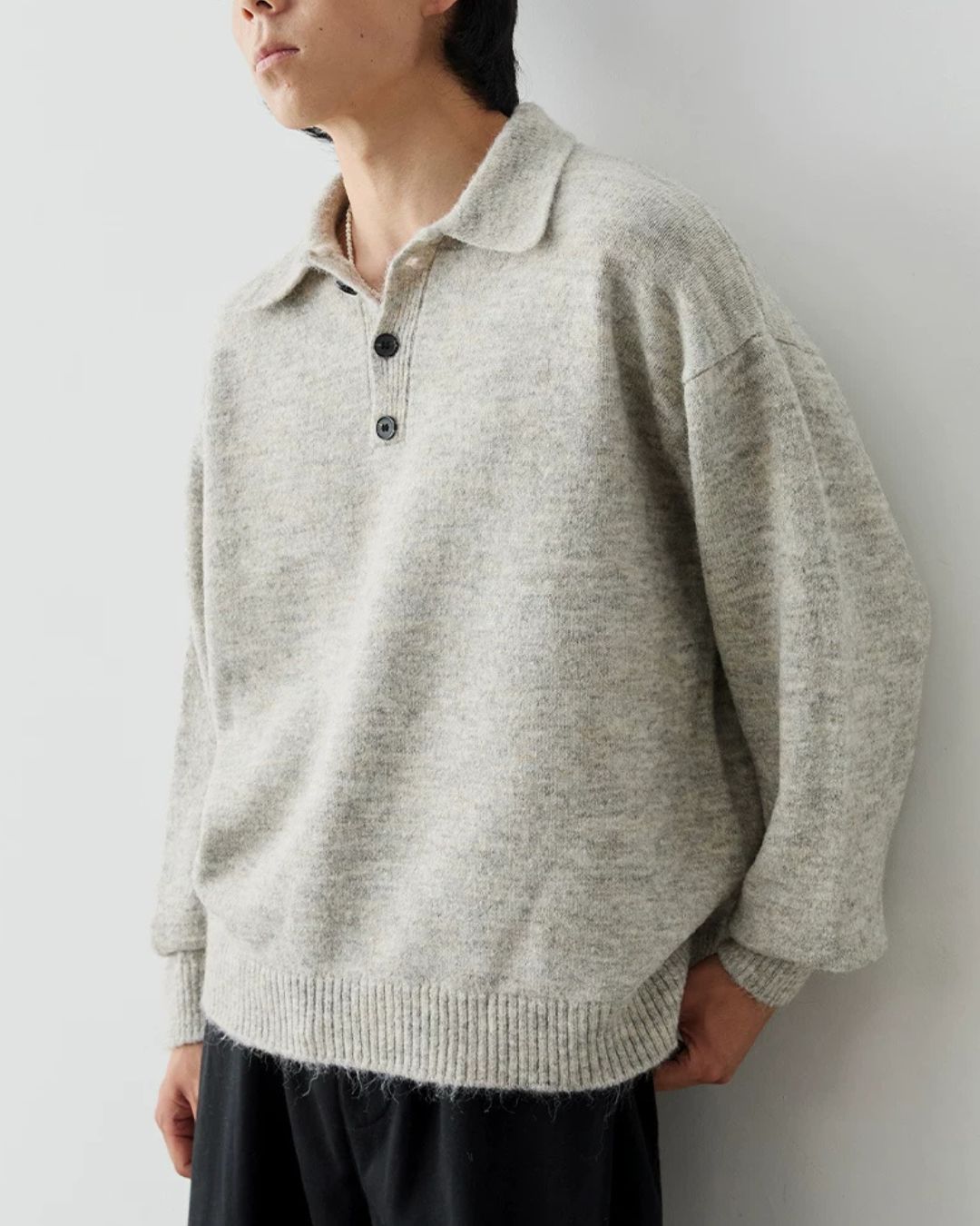 Alpaca Blend Polo Knit　KN058