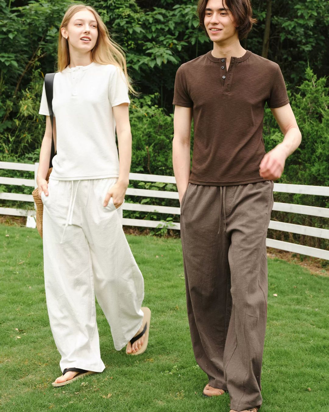 Henley-Neck Slub T-Shirt　ST219
