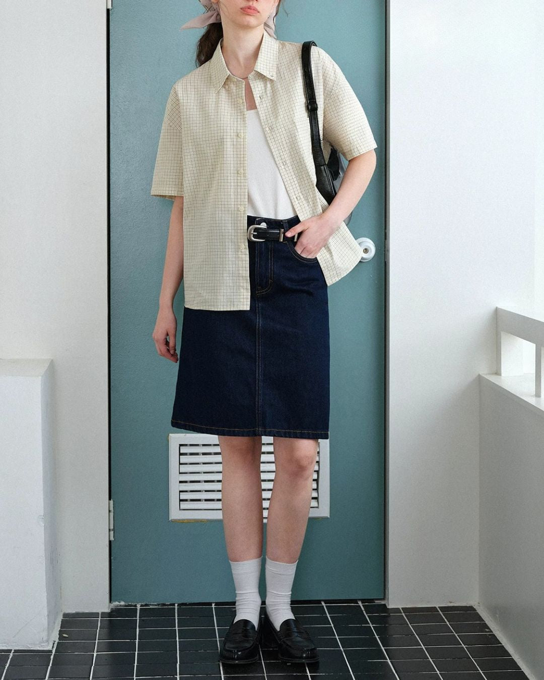 Sand-washed Plaid Shirt　SS094