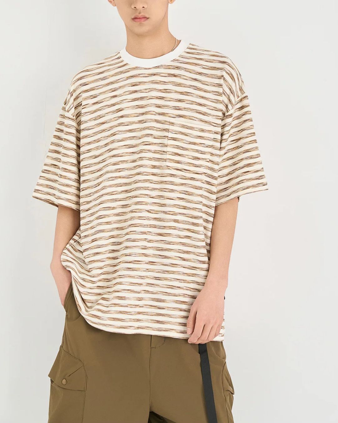 Faded Border Print T-shirt　ST186