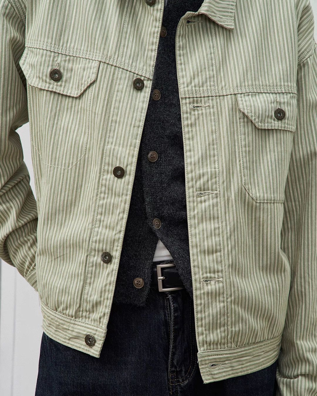 Green Striped Work Jacket　JK220