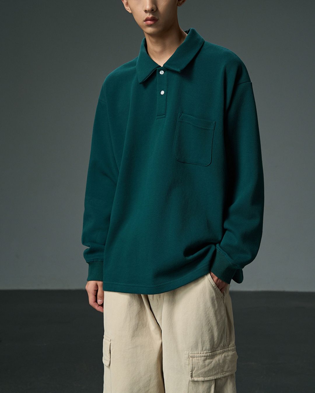 Basic Relaxed Polo Shirt　LS087