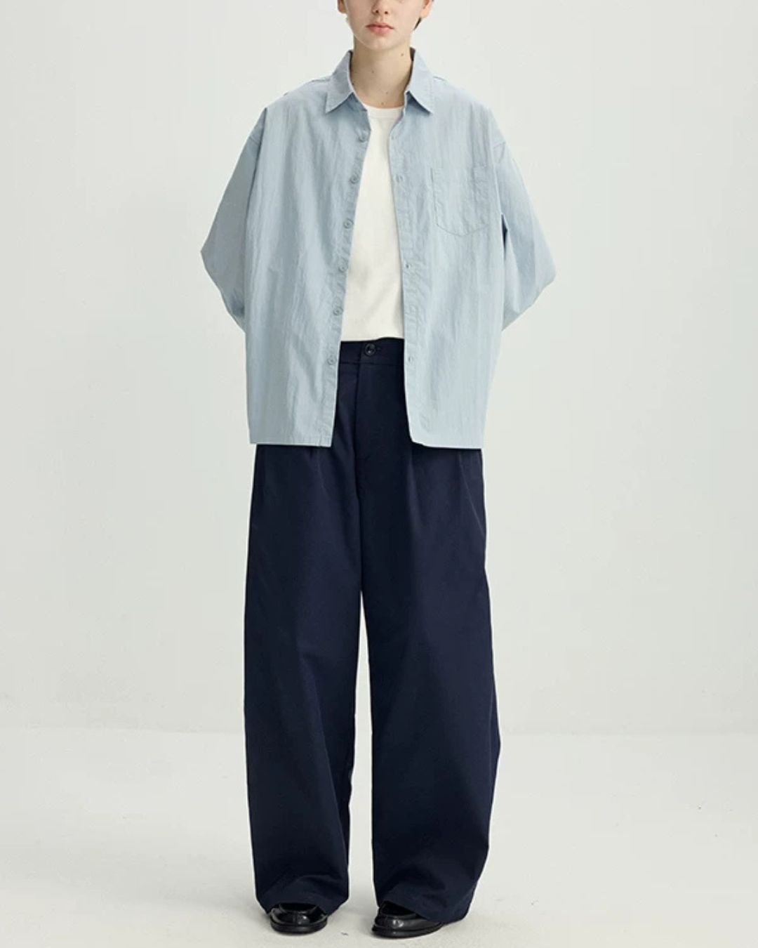 Light Blue Short-length Shirt　LS106
